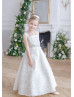 Cute Ivory Chiffon Strappy Flower Girl Dress